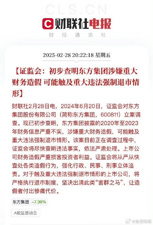财务造假 东方集团 退市风险_2025严重超跌股票