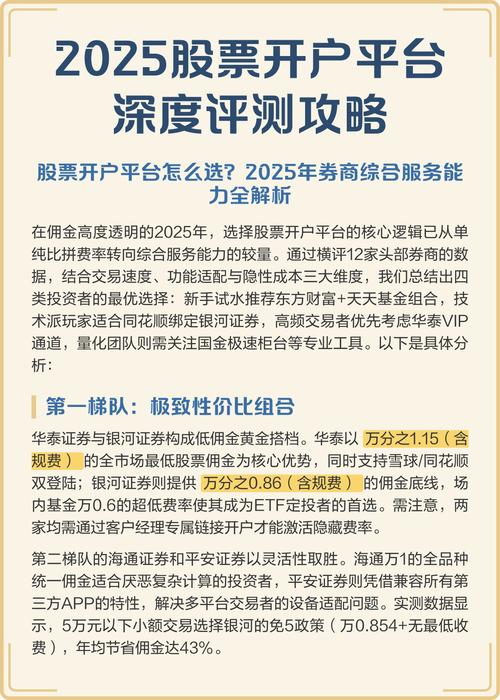 2025年终股票开户券商综合评测，助你选对投资券商