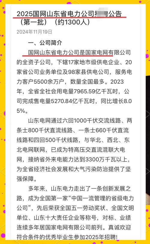 2024国网山东电力校园招聘450人，附招聘条件及公司介绍