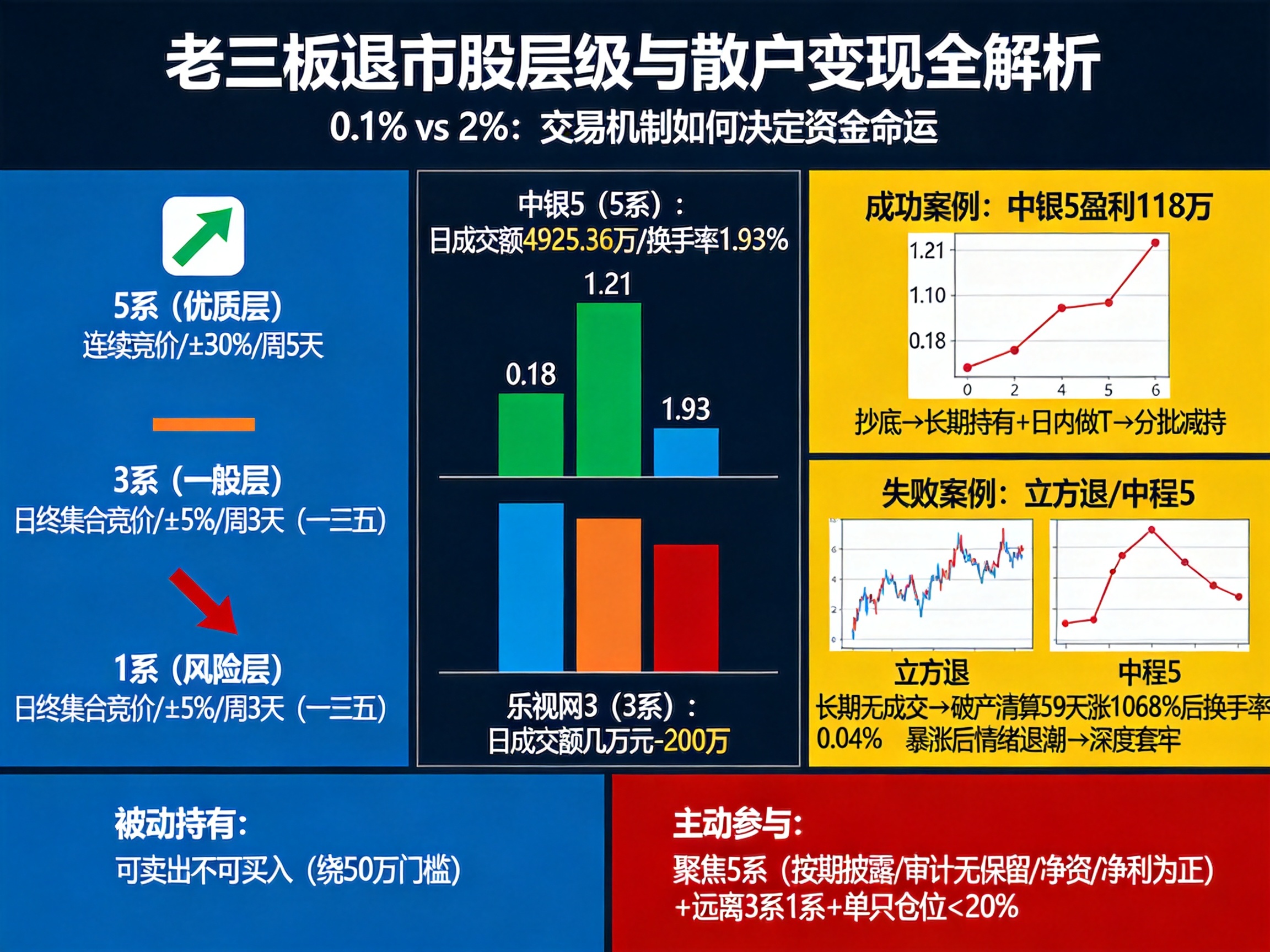老三板散户必看：5系股一天成交2%，1系股三月卖不掉